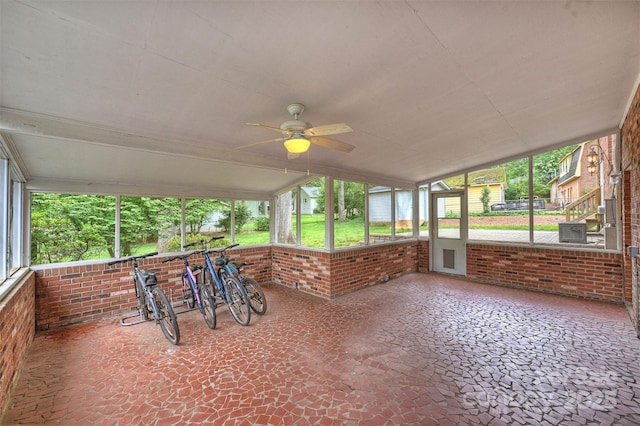 7050 Knightswood Dr, Charlotte, NC 28226 - sunroom / solarium with a ceiling fan and plenty of natural light