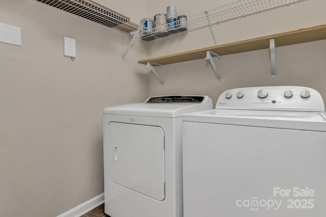 176 Brickton Village Cir Unit 302, Fletcher, NC 28732 - washroom featuring separate washer and dryer and baseboards