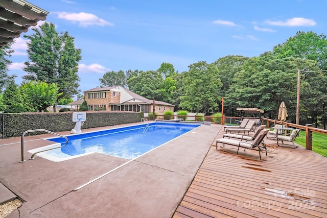 211 Drive Inn Rd, Locust, NC 28097 - view of swimming pool featuring a deck and a diving board