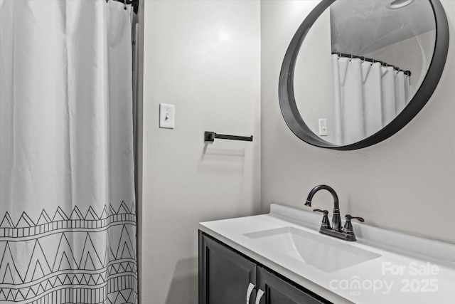 625 S Magnolia St, Mooresville, NC 28115 - bathroom featuring vanity and curtained shower