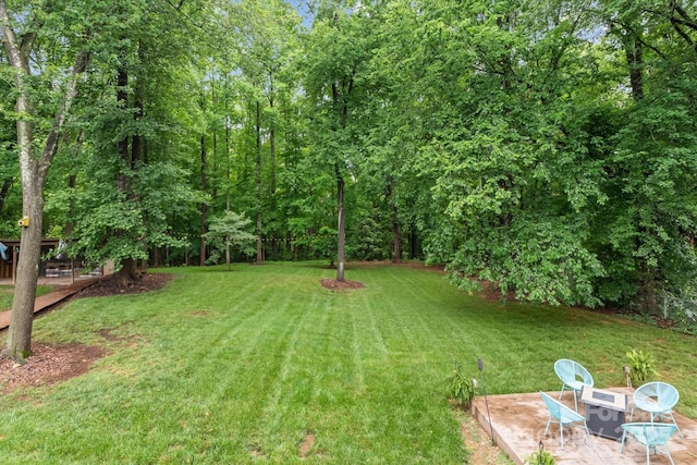 625 S Magnolia St, Mooresville, NC 28115 - view of green lawn featuring a patio area