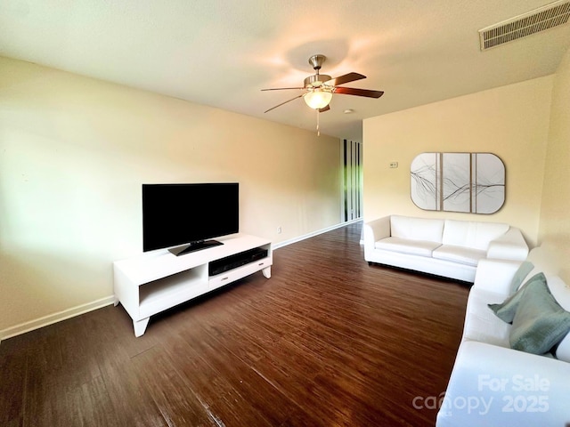31 English Ivy Rd, Asheville, NC 28806 - living area featuring wood finished floors, ceiling fan, and baseboards