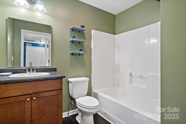 31 English Ivy Rd, Asheville, NC 28806 - bathroom with toilet, vanity, and bathing tub / shower combination