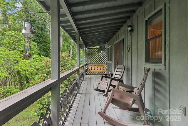 418 Stoney Ridge Loop, Maggie Valley, NC 28751 - view of wooden porch