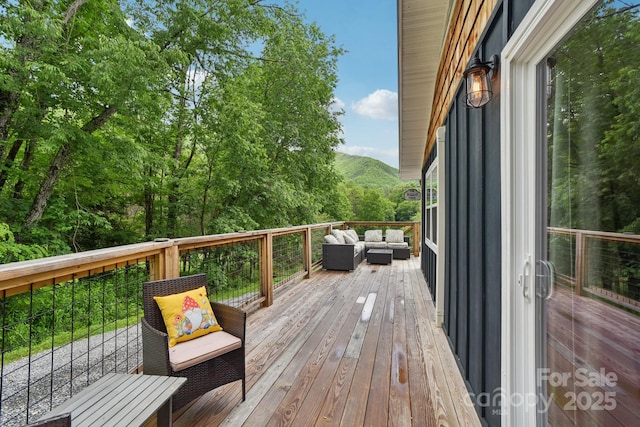 72 Wakulla Dr, Maggie Valley, NC 28751 - wooden terrace featuring an outdoor living space