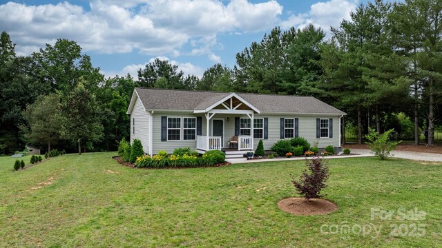 2843 Hopewell Church Rd, Sherrills Ford, NC 28673 - single story home featuring a front lawn and view of scattered trees