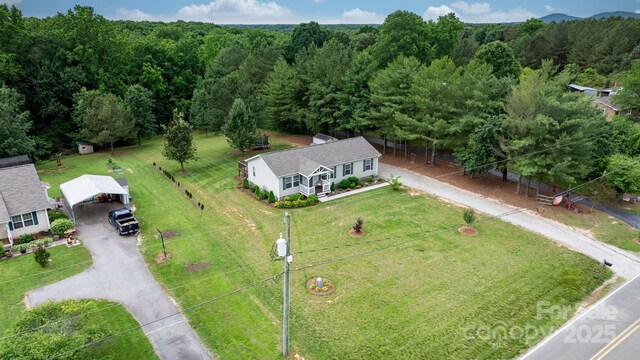 2843 Hopewell Church Rd, Sherrills Ford, NC 28673 - view from above of property with a forest