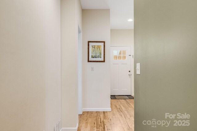506 Hiawassee Ave, Black Mountain, NC 28711 - corridor with light wood-type flooring, baseboards, and recessed lighting