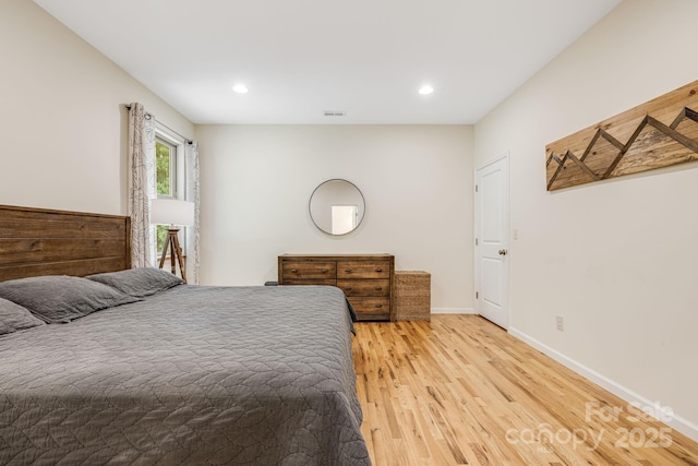 506 Hiawassee Ave, Black Mountain, NC 28711 - bedroom with light wood-style floors, baseboards, and recessed lighting