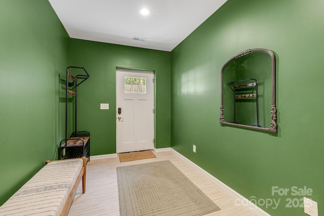 506 Hiawassee Ave, Black Mountain, NC 28711 - foyer with wood finished floors, baseboards, and recessed lighting