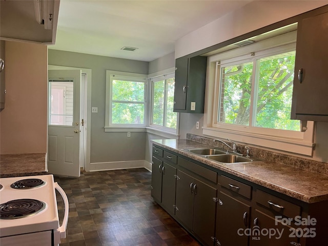 117 Silvercreek Rd, Morganton, NC 28655 - kitchen with a sink, healthy amount of natural light, baseboards, and electric range