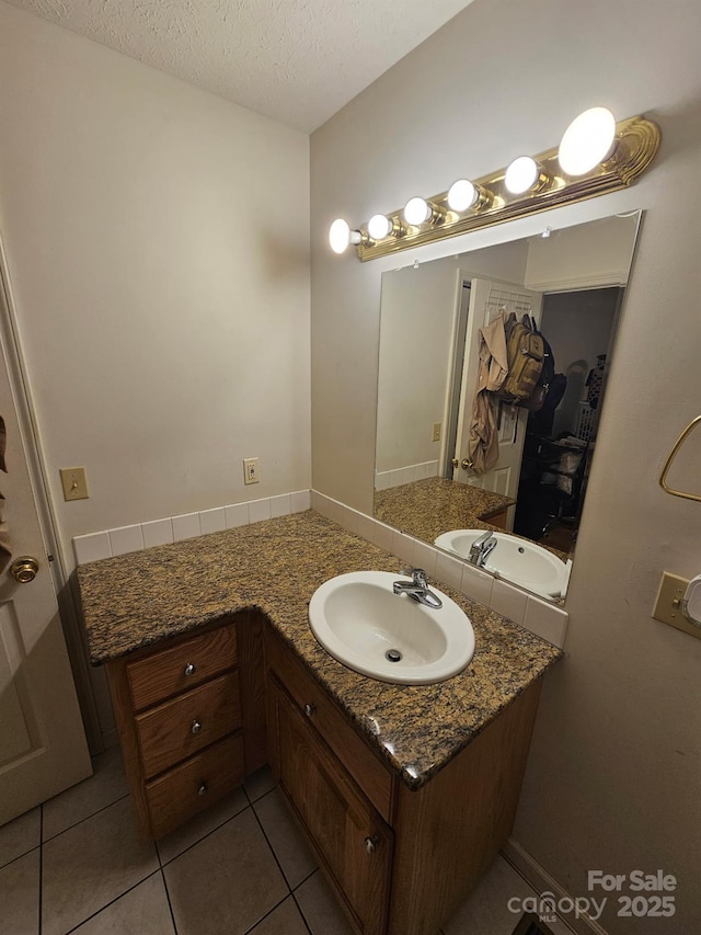 1670 Jamestown Rd, Morganton, NC 28655 - bathroom featuring vanity, a textured ceiling, and tile patterned flooring