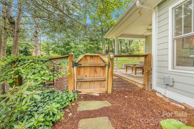 24 Warwick Rd, Asheville, NC 28803 - view of yard featuring a gate and ceiling fan