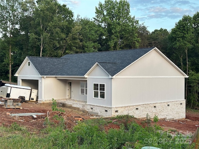 63 Cornerstone Dr, Taylorsville, NC 28681 - view of front facade featuring crawl space, roof with shingles, and an attached garage