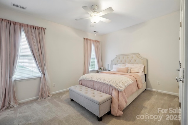 7931 Baylis Dr, Huntersville, NC 28078 - bedroom featuring light carpet, baseboards, and a ceiling fan