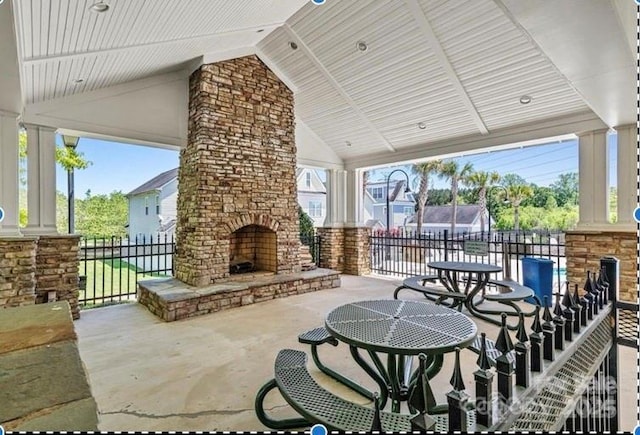 7931 Baylis Dr, Huntersville, NC 28078 - view of patio with exterior fireplace
