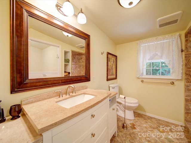 157 Old Hearth Rd, Clover, SC 29710 - bathroom featuring toilet, vanity, baseboards, and tile patterned floors