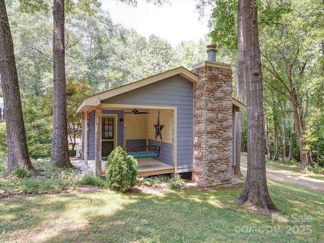 157 Old Hearth Rd, Clover, SC 29710 - view of front of home featuring a front yard and a chimney