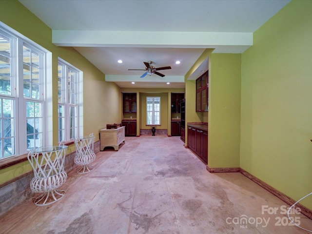 157 Old Hearth Rd, Clover, SC 29710 - living room featuring recessed lighting, baseboards, and a ceiling fan