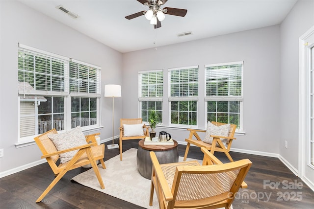 10198 Tintinhull Dr, Fort Mill, SC 29707 - living area with baseboards, a ceiling fan, and wood finished floors