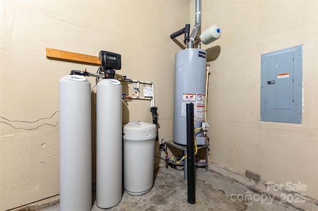 10198 Tintinhull Dr, Fort Mill, SC 29707 - utility room featuring electric panel and gas water heater