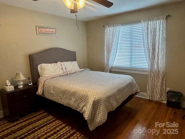 1014 Wright St SW Unit # 4, Lenoir, NC 28645 - bedroom with wood finished floors and ceiling fan