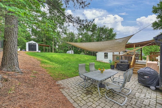 1119 Thornsby Ln, Matthews, NC 28105 - view of patio with grilling area, a deck, and outdoor dining space