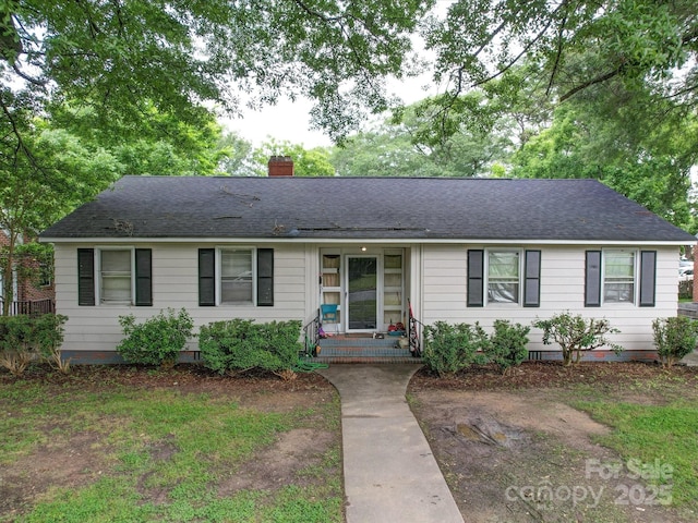 121 Patrick St, Gastonia, NC 28054 - ranch-style home featuring a chimney and a shingled roof