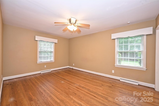 1961 Runnymede Ln, Charlotte, NC 28211 - empty room with a baseboard radiator, plenty of natural light, and baseboards