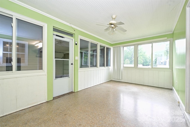 1961 Runnymede Ln, Charlotte, NC 28211 - unfurnished sunroom featuring ceiling fan
