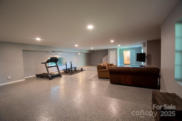 2010 Dogwood Trl, Shelby, NC 28150 - living room featuring recessed lighting and baseboards