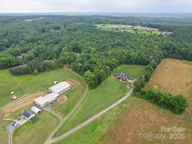 1060 S Lentz Harness Shop Rd, Mount Pleasant, NC 28124 - aerial view of property's location with a forest and rural landscape