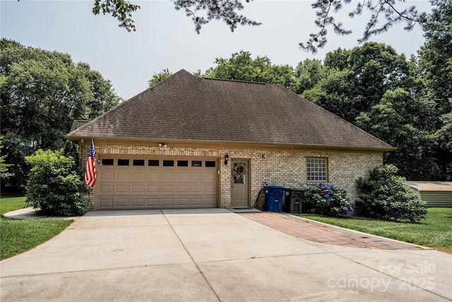 3273 16th St NE, Hickory, NC 28601 - view of front of property with driveway, brick siding, a garage, and a shingled roof