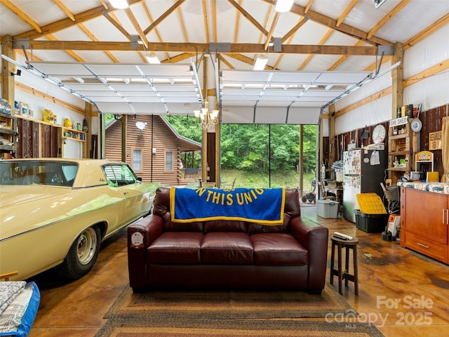 125 Cypress Ln, Saluda, NC 28773 - garage with freestanding refrigerator