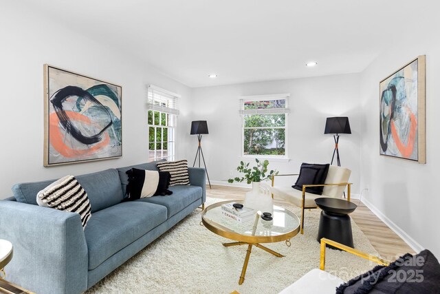 4913 Seacroft Rd, Charlotte, NC 28210 - living room featuring wood finished floors and recessed lighting