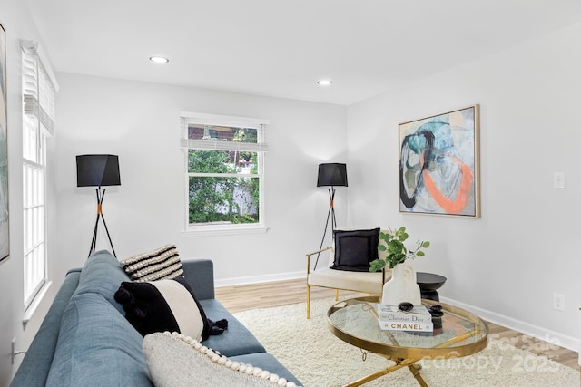 4913 Seacroft Rd, Charlotte, NC 28210 - living room featuring wood finished floors and recessed lighting