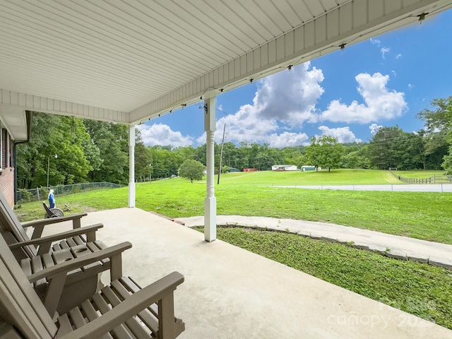 310 Yarbro Rd, Kings Mountain, NC 28086 - view of patio / terrace with view of wooded area