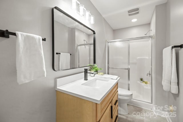 11139 Tradition View Dr, Charlotte, NC 28269 - full bathroom with vanity, a stall shower, and toilet