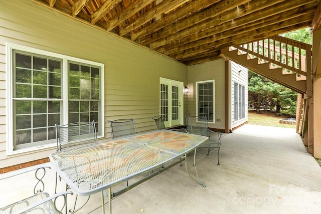 11139 Tradition View Dr, Charlotte, NC 28269 - view of patio / terrace featuring stairs and outdoor dining area