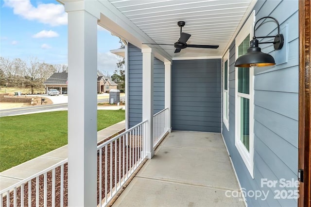 332 Canvasback Rd, Mooresville, NC 28117 - porch featuring a ceiling fan
