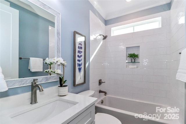 332 Canvasback Rd, Mooresville, NC 28117 - bathroom featuring vanity,  shower combination, and toilet