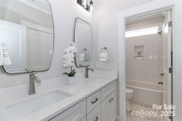 332 Canvasback Rd, Mooresville, NC 28117 - full bath with double vanity, toilet, and shower / bath combination