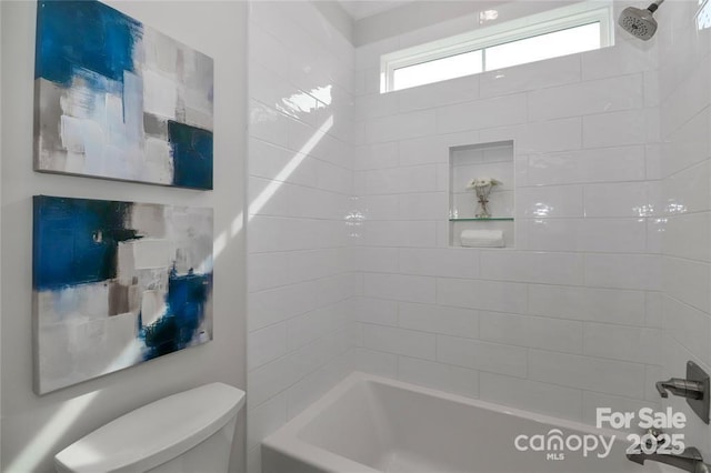 332 Canvasback Rd, Mooresville, NC 28117 - bathroom featuring toilet and bathtub / shower combination