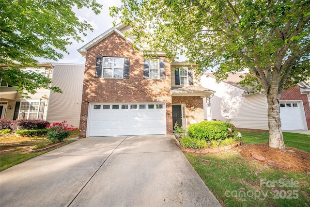 16525 Kettlewell Ln, Charlotte, NC 28277 - traditional home featuring driveway, an attached garage, and brick siding