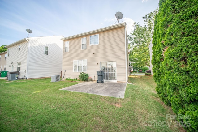 16525 Kettlewell Ln, Charlotte, NC 28277 - back of property featuring a patio, a lawn, and central air condition unit