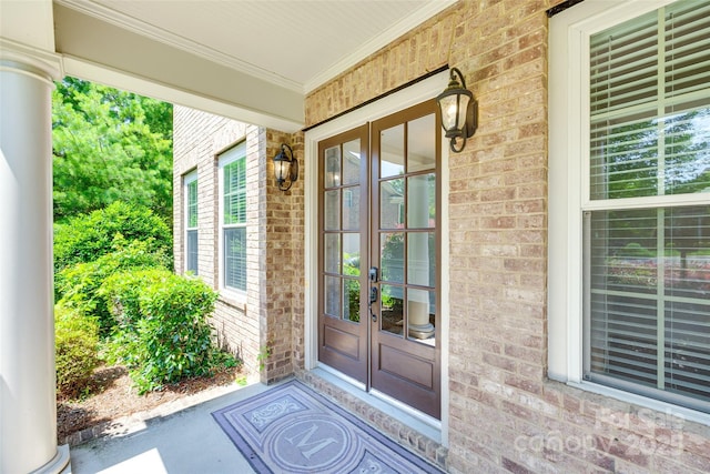 2785 Disney Pl, Indian Land, SC 29707 - entrance to property with french doors, brick siding, and covered porch