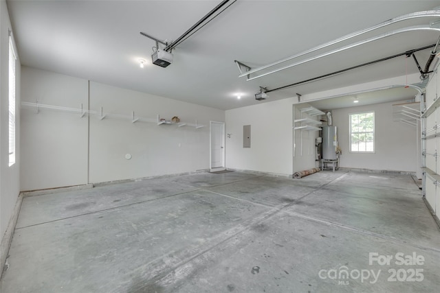 2785 Disney Pl, Indian Land, SC 29707 - garage with water heater, electric panel, and a garage door opener