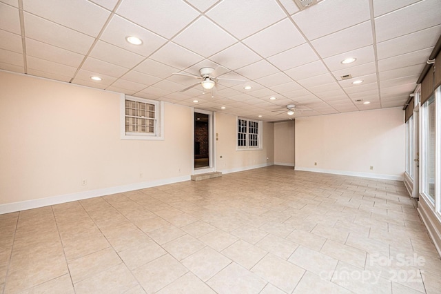 1304 5th Street Cir NW, Hickory, NC 28601 - empty room with recessed lighting, baseboards, and a drop ceiling