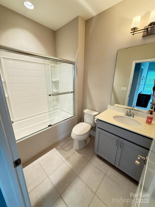 114 Mint Ave Unit A, Mooresville, NC 28117 - full bathroom with vanity, bath / shower combo with glass door, and tile patterned floors