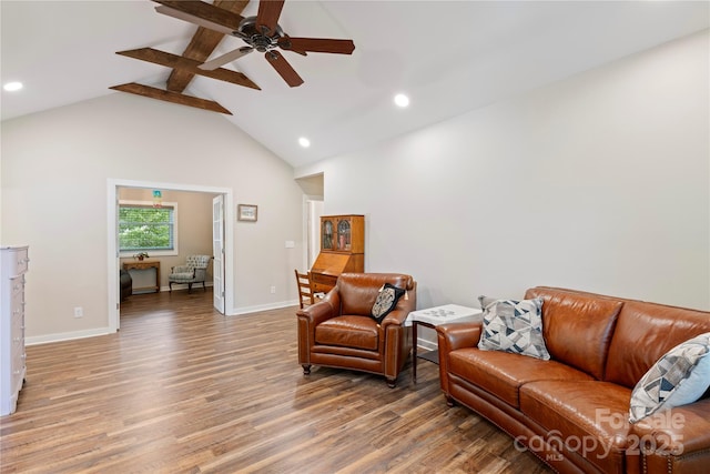 111 Altamahaw Ave, Black Mountain, NC 28711 - living room with wood finished floors, ceiling fan, and recessed lighting